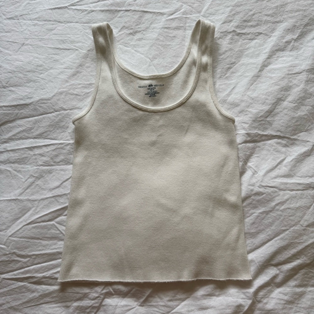 Brandy Melville Sheena Ribbed Tank Top - White